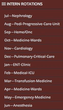All intern rotations - COMPLETED!